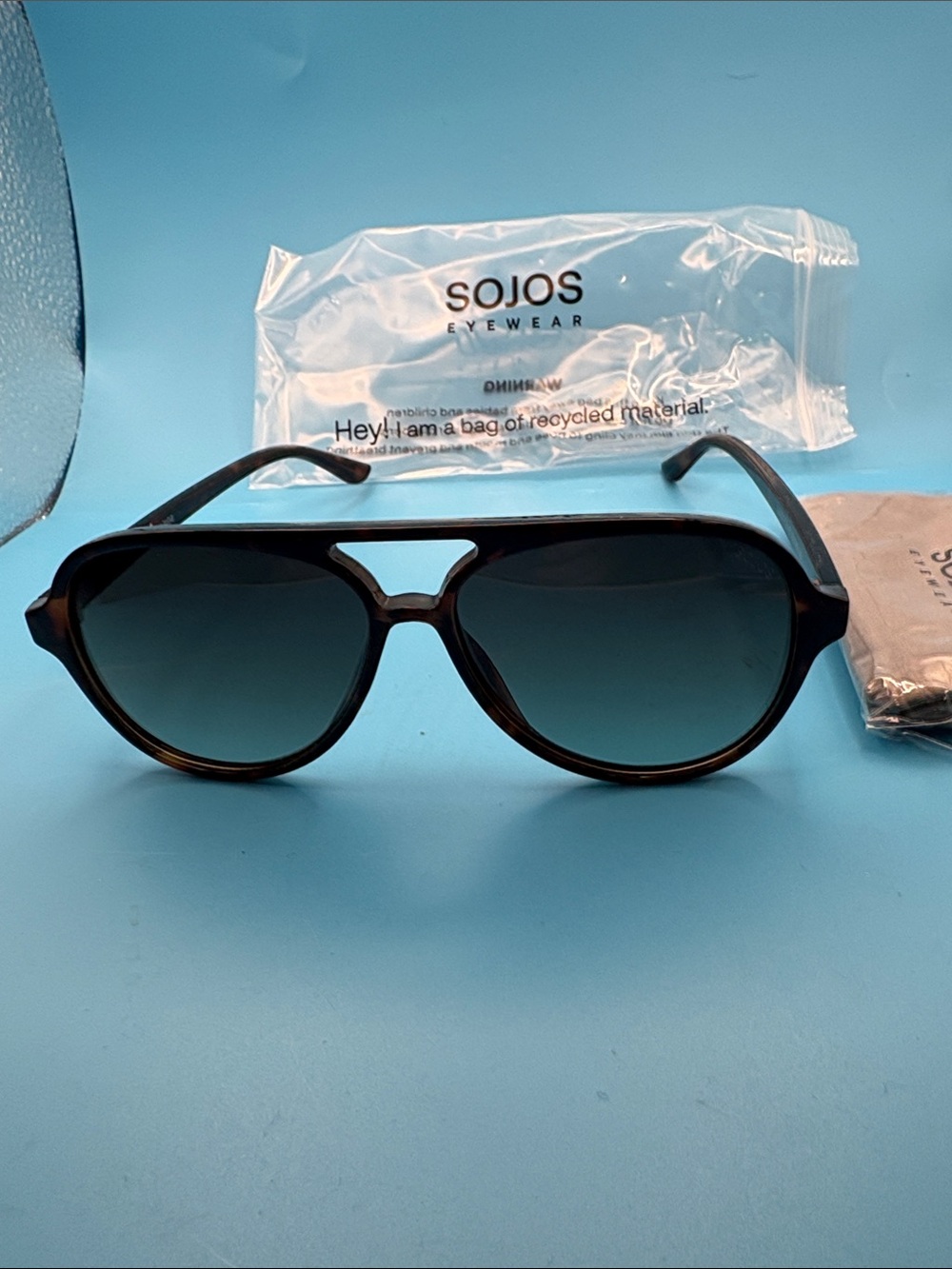 Sojos Tortoise Frame Sunglasses with Gradient Smoke Lenses